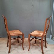 Pair of straw chairs nineteenth saw