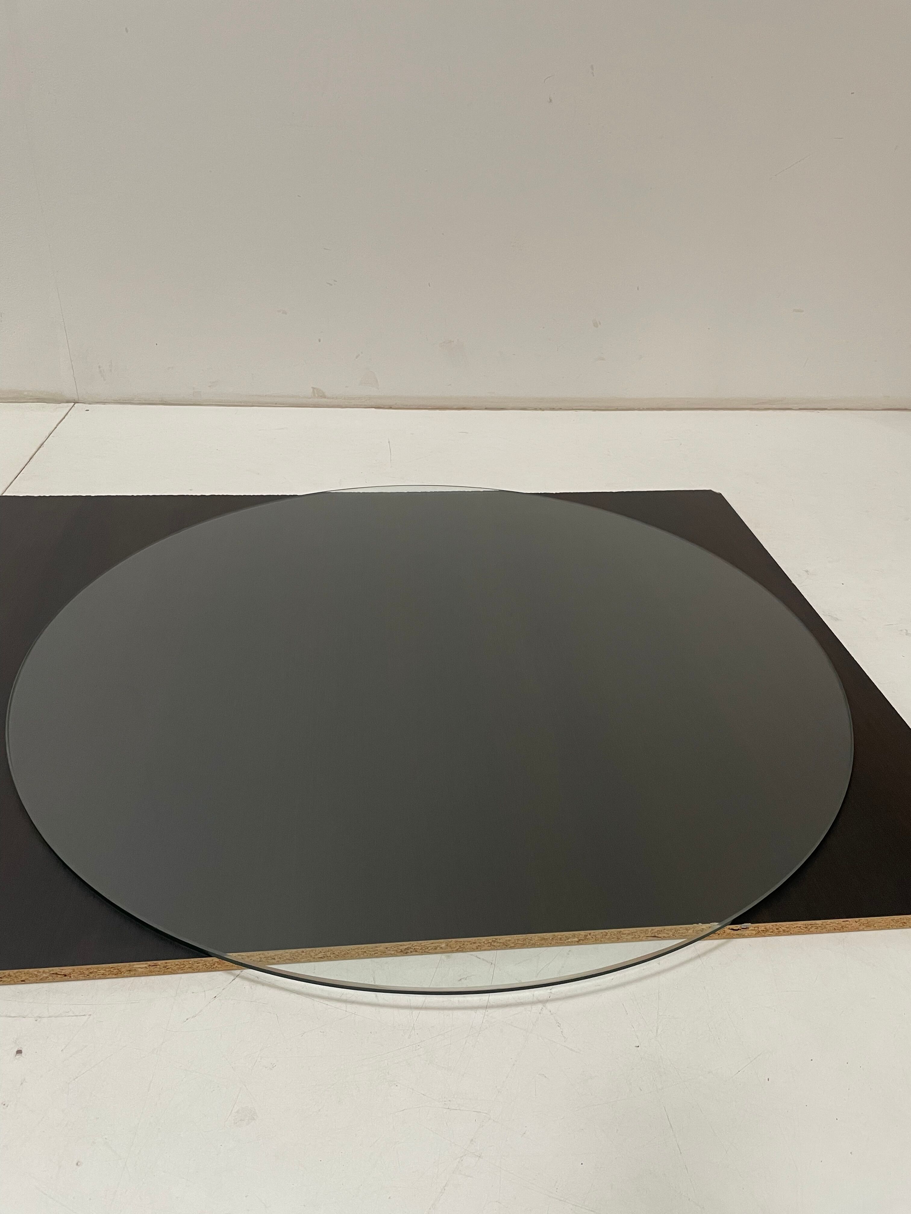 Round dining table chrome and glass / italy, 1980s