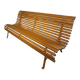 Vintage French garden bench in pine, mid-20th century.