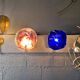 Pink veined blown Murano glass wall light, 1970s