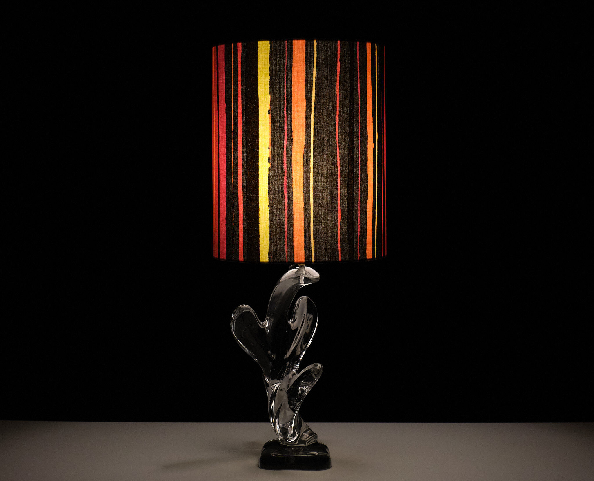 Chrystal Glass Cactus Table Lamp Vannes the Chatel, France, 1960s