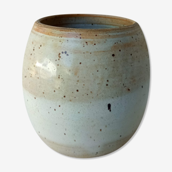 Vintage ceramic vase with beige glaze