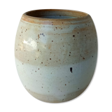 Vintage ceramic vase with beige glaze