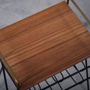Vintage Teak Side Tables with Metal Frame, Denmark, 1960s, Set of 2