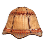 Vintage woven wicker pendant light