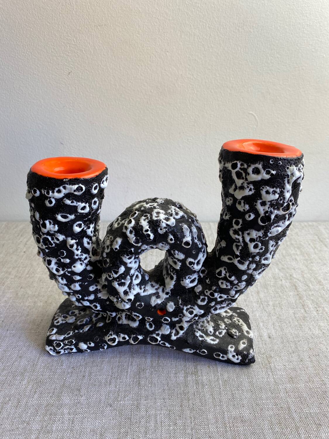 Vallauris fat lava ceramic candle holder