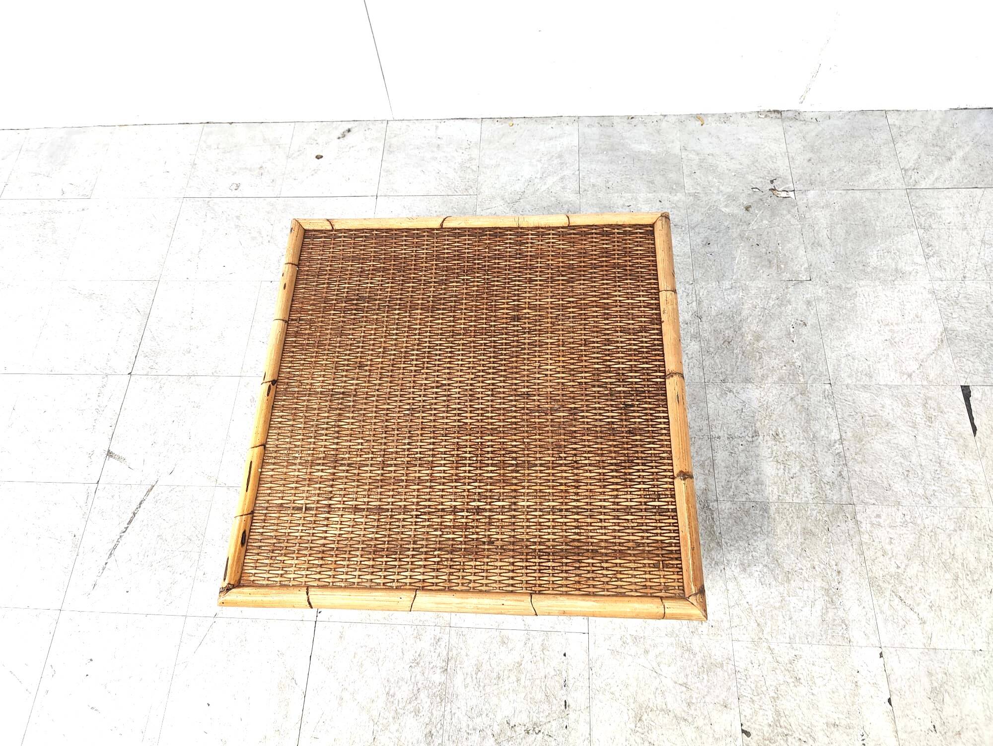 Bamboo coffee table by Dal Vera, 1970s