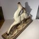 Ceramic deer and doe signed Lemanceau (1905-1980)