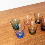 Coloured Shot Glasses German Mid-Century, 1960s, Set of 6