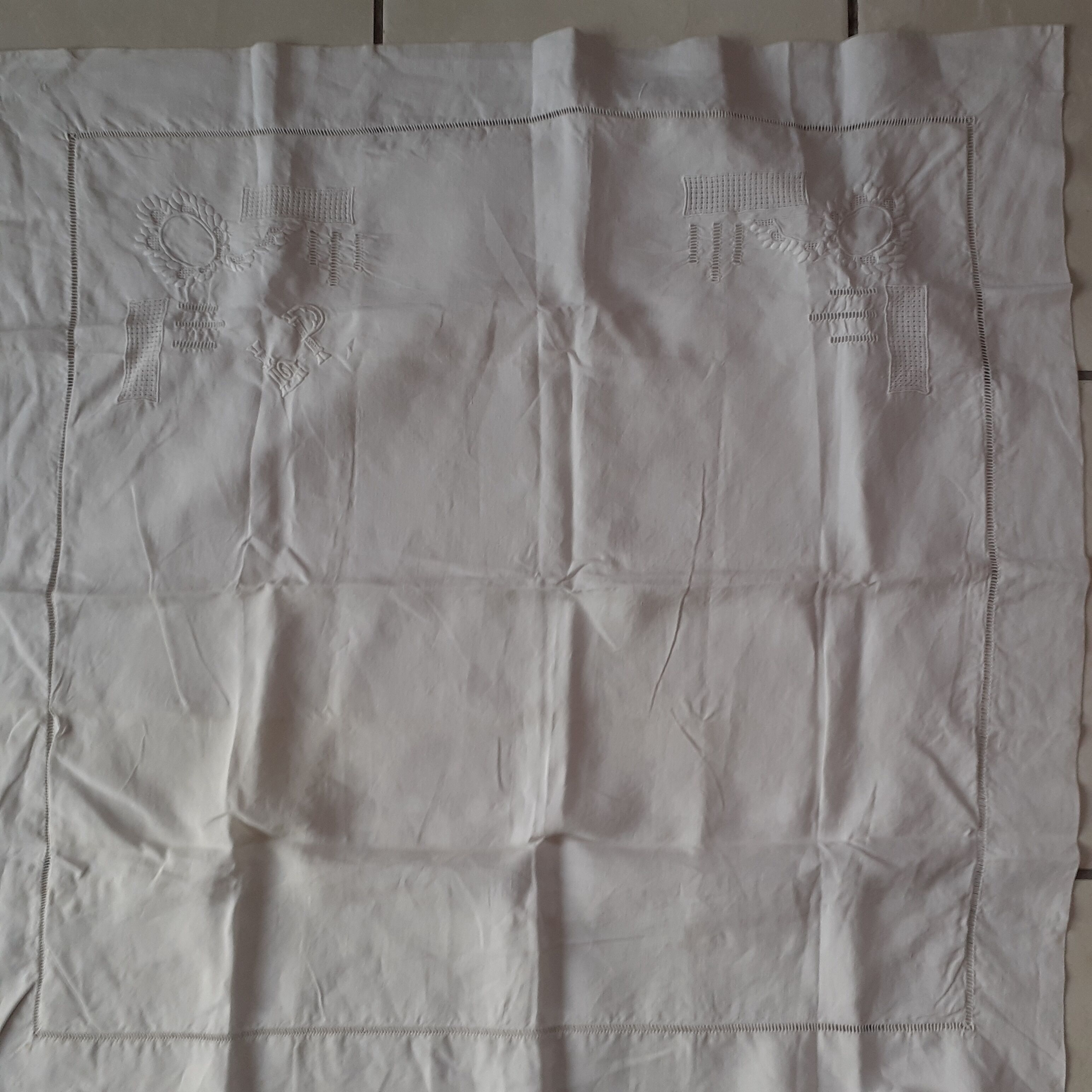 Old pillowcase made of thread