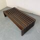 Mid Century Modernist wood and metal Slatted Bench Coffee Table