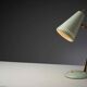 Adjustable table lamp in patinated brass and green metal