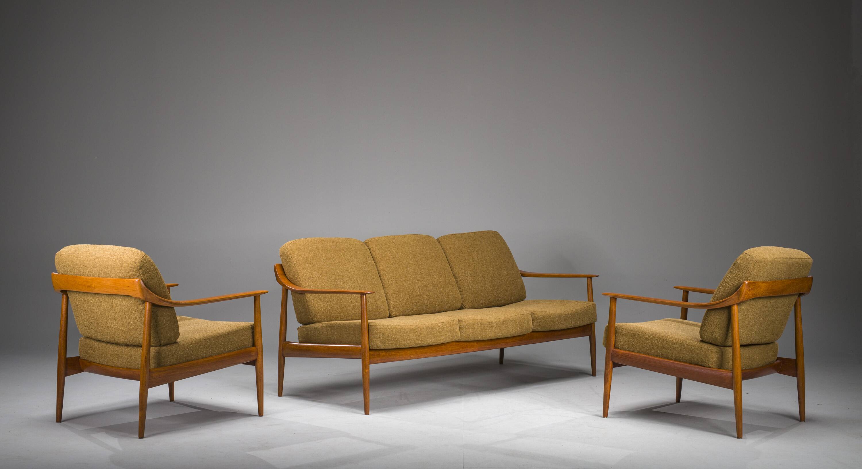 Mid-Century Lounge Chairs and 3-Seater Sofa by Walter Knoll Antimott, 1960