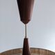 Teak and sisal pendant light from the 50s/60s by Temde Leuchten