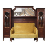 Coin cosy en acajou antique
