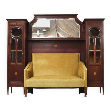 Coin cosy en acajou antique