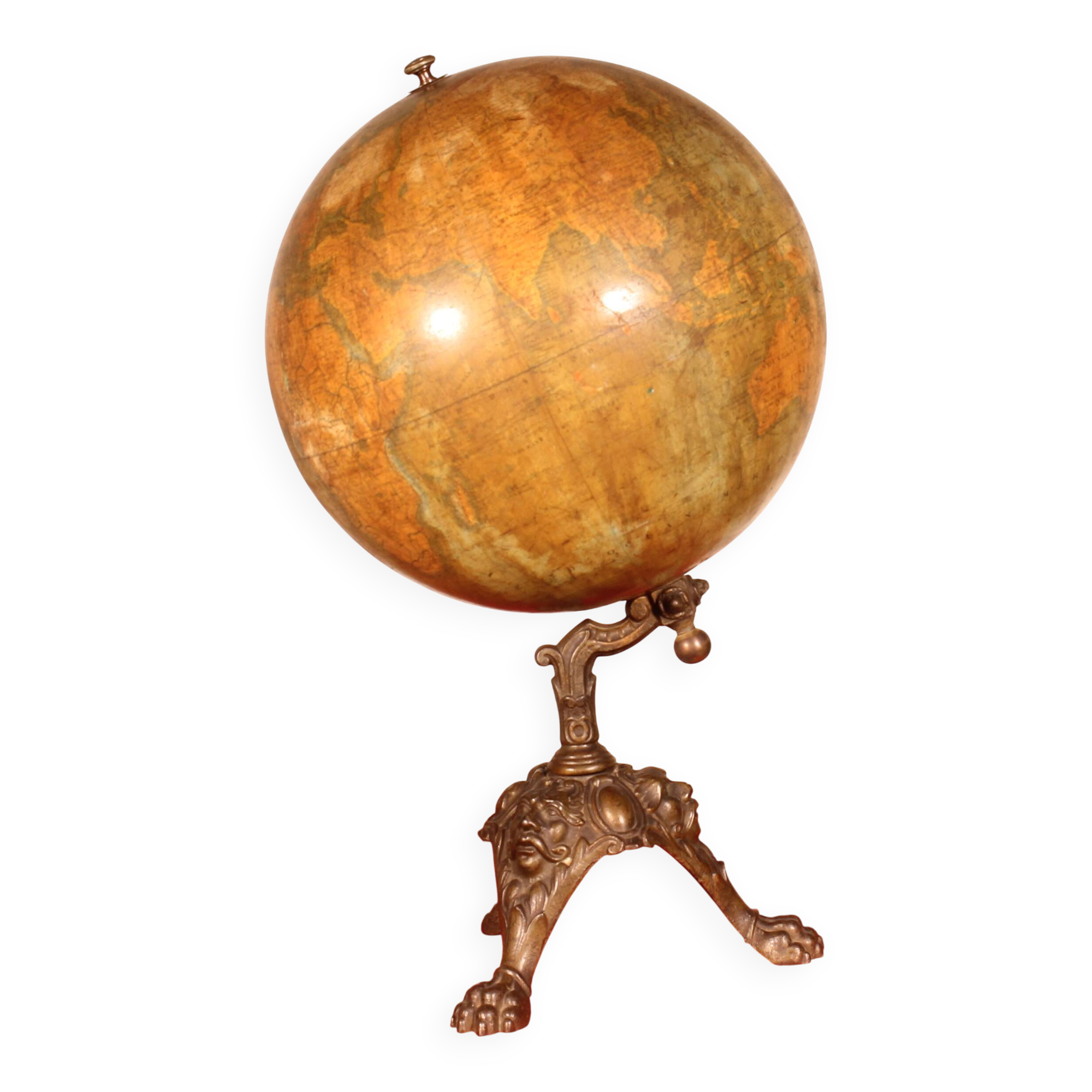 Globe terreste par Lebègue - 19° siècle