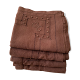 Lot 4 towels with chocolate color monogram