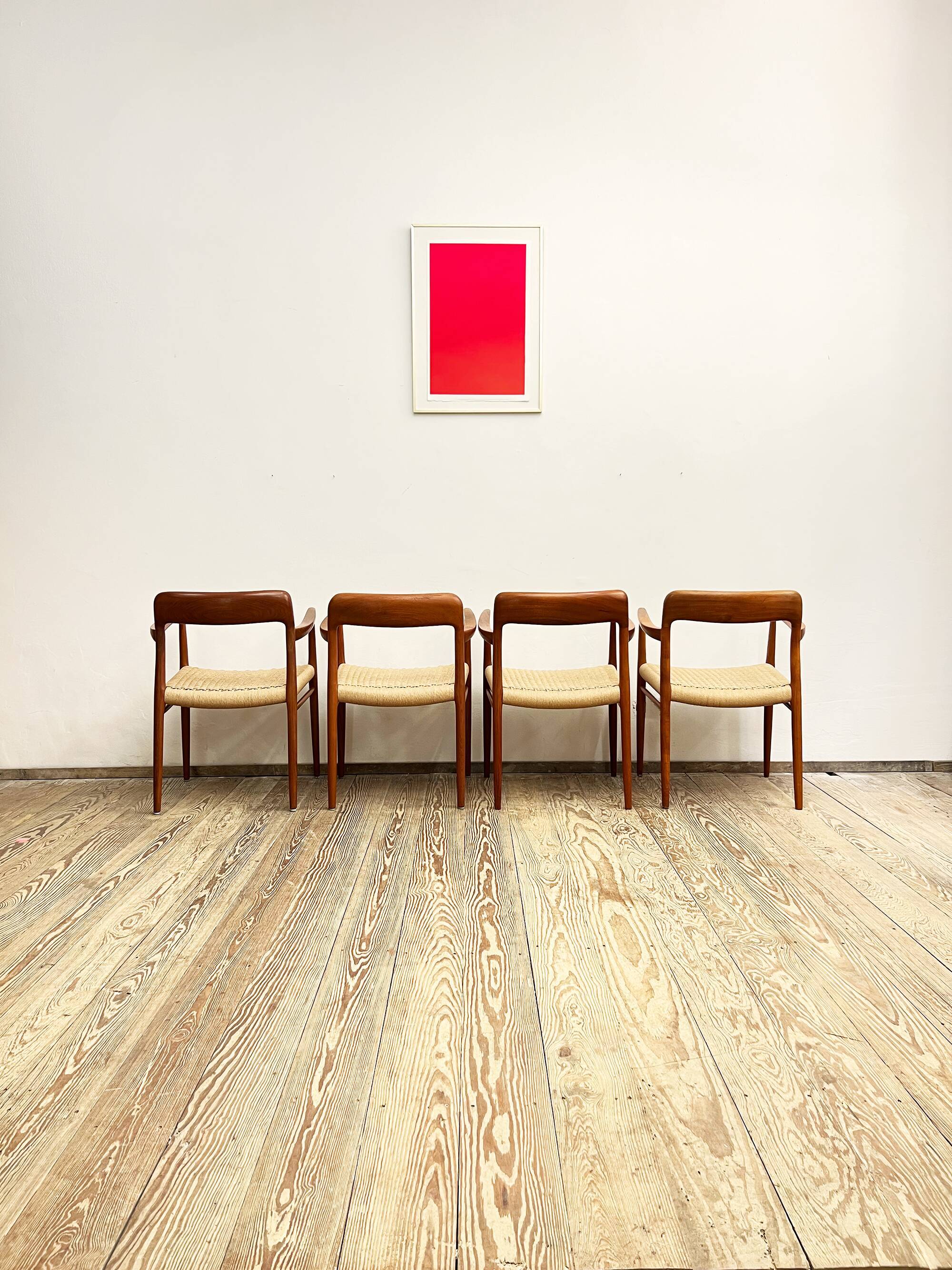 Chaises de salle à manger en teck du milieu du siècle par Niels O. Møller pour J.L. Moller, modèle 56, ensemble de 4, Danemark, années 1950