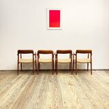 Mid century teak dining chairs by Niels O. Møller for J.L. Moller, Model 56, Set of 4,Denmark, 1950s