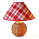 Rattan and ceramic lamp
