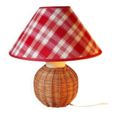 Lampe en rotin et céramique