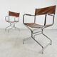 Vintage leather folding chairs set of 2, 1970s