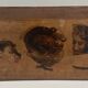 Oil on panel woman 3 faces in profile nineteenth frame wood e. jacob