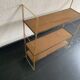 Vintage 1960 String wall shelf in gold wood - 60 x 50 cm