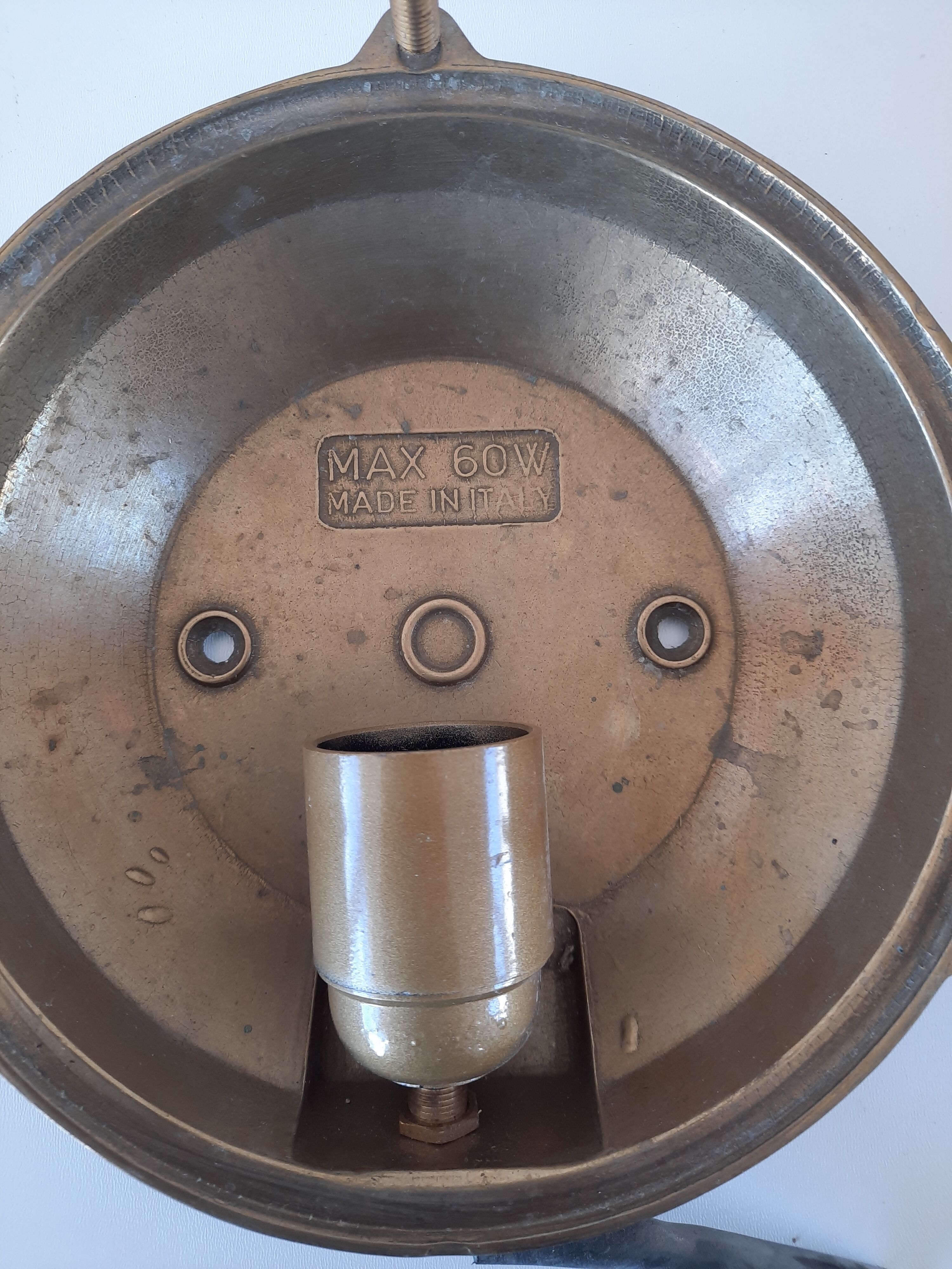 Navy porthole wall lamp in brass made in italy