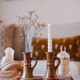 Set of two terracotta candle holders.