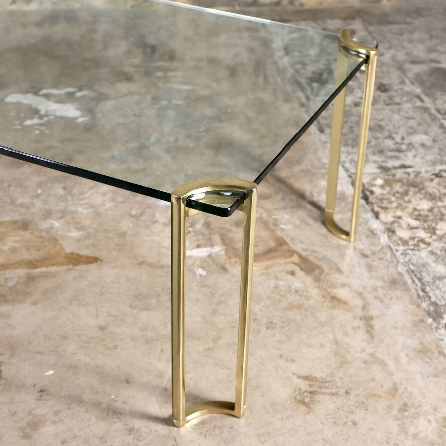 Brass and glass coffee table model T24 by Peter Ghyczy