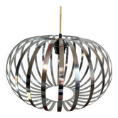 Arditi Italy saucer pendant light from the 80s with metal strips