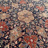 Tapis persan, ispahan en laine et soie