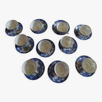 Ultra fine blue/white porcelain coffee cups Japan