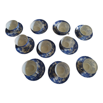 Tasses à café  porcelaine bleu/blanc ultra fine Japon