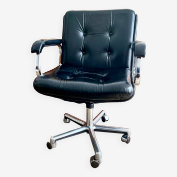 Vintage leather office chair, Scandinavian design