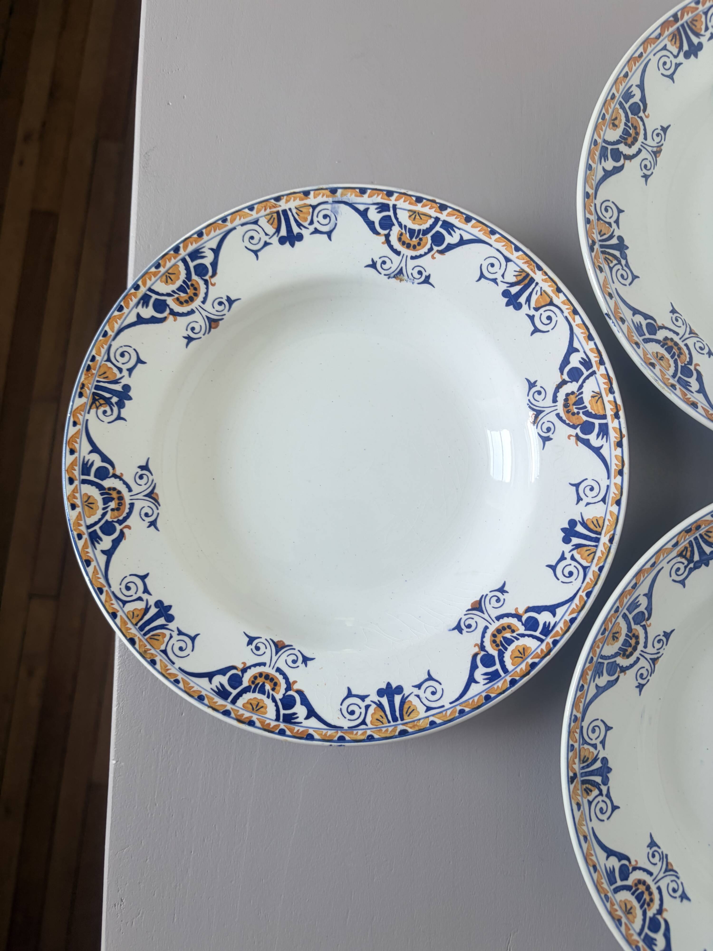 3 vintage deep plates from Moulin des Loups and Hamage St Gast 220525