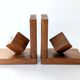 Mid-Century pair of wooden and enamel bookends, 1960s