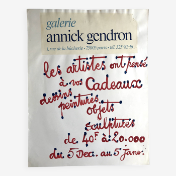 Annick GENDRON, Galerie Annick Gendron, v. 70-80. Gouache et collage sur papier