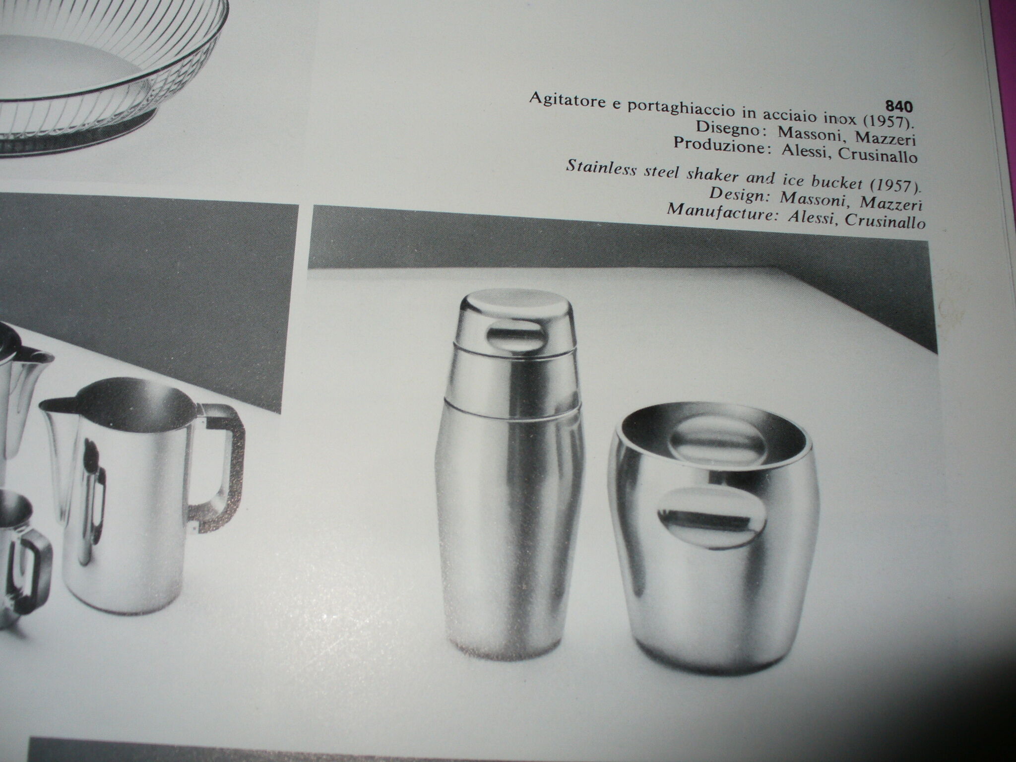 Pair of shakers Alessi - Mazzeri; Massoni of the 50s