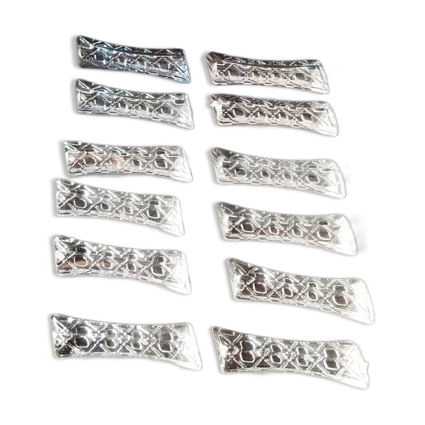 Set of 12 lead crystal knife rests