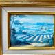 Old Glass Fixed - Provençal Landscape - Signed R. Rossetti - Vintage