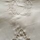 Cloth of linen embroidered setback richelieu figure cp thread Castle
