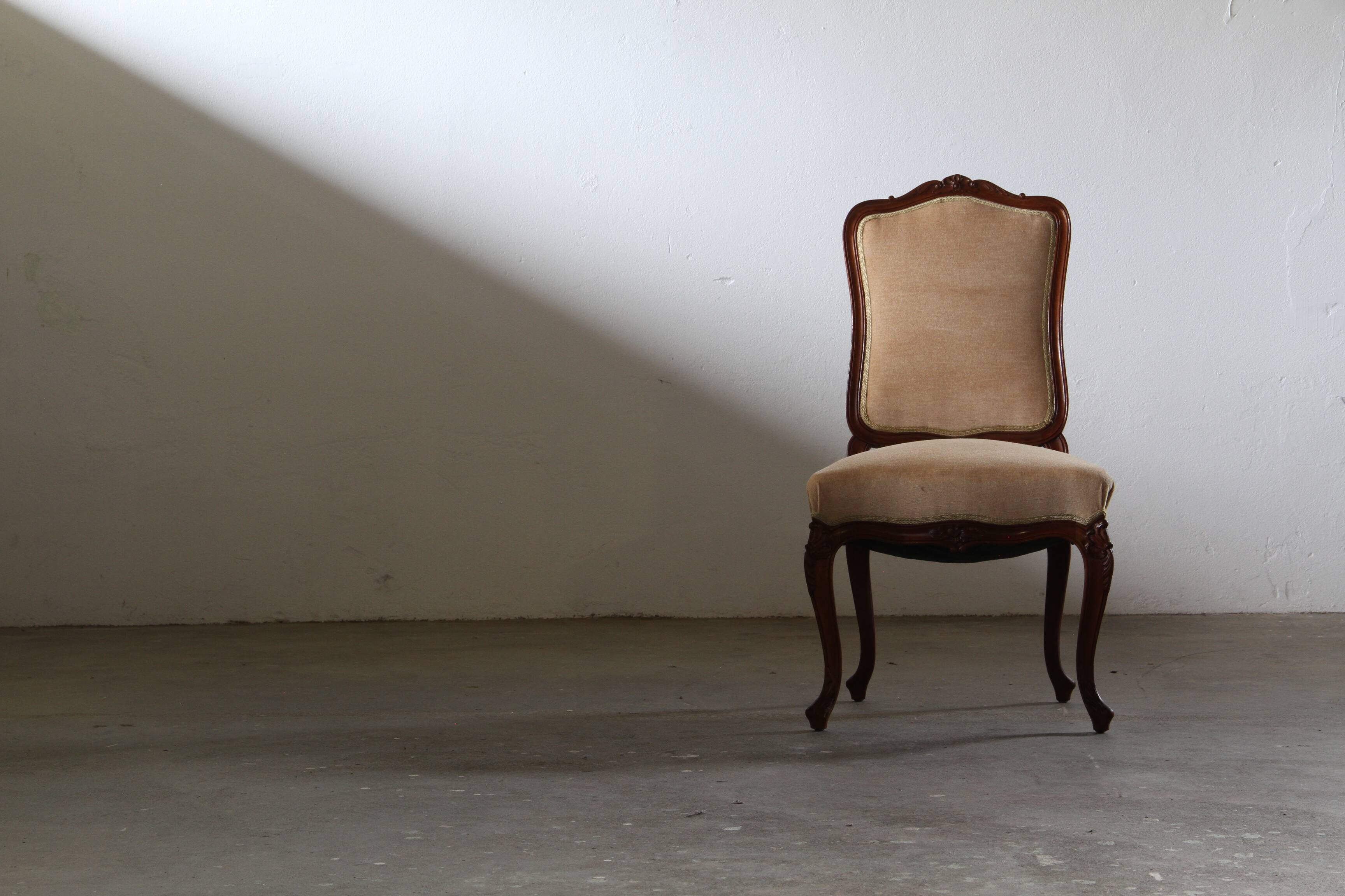 Pair of Vintage Danish Antique 18th century Chairs, style of Louis XV