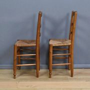 Paire de chaises paillées en merisier – fin XIXe