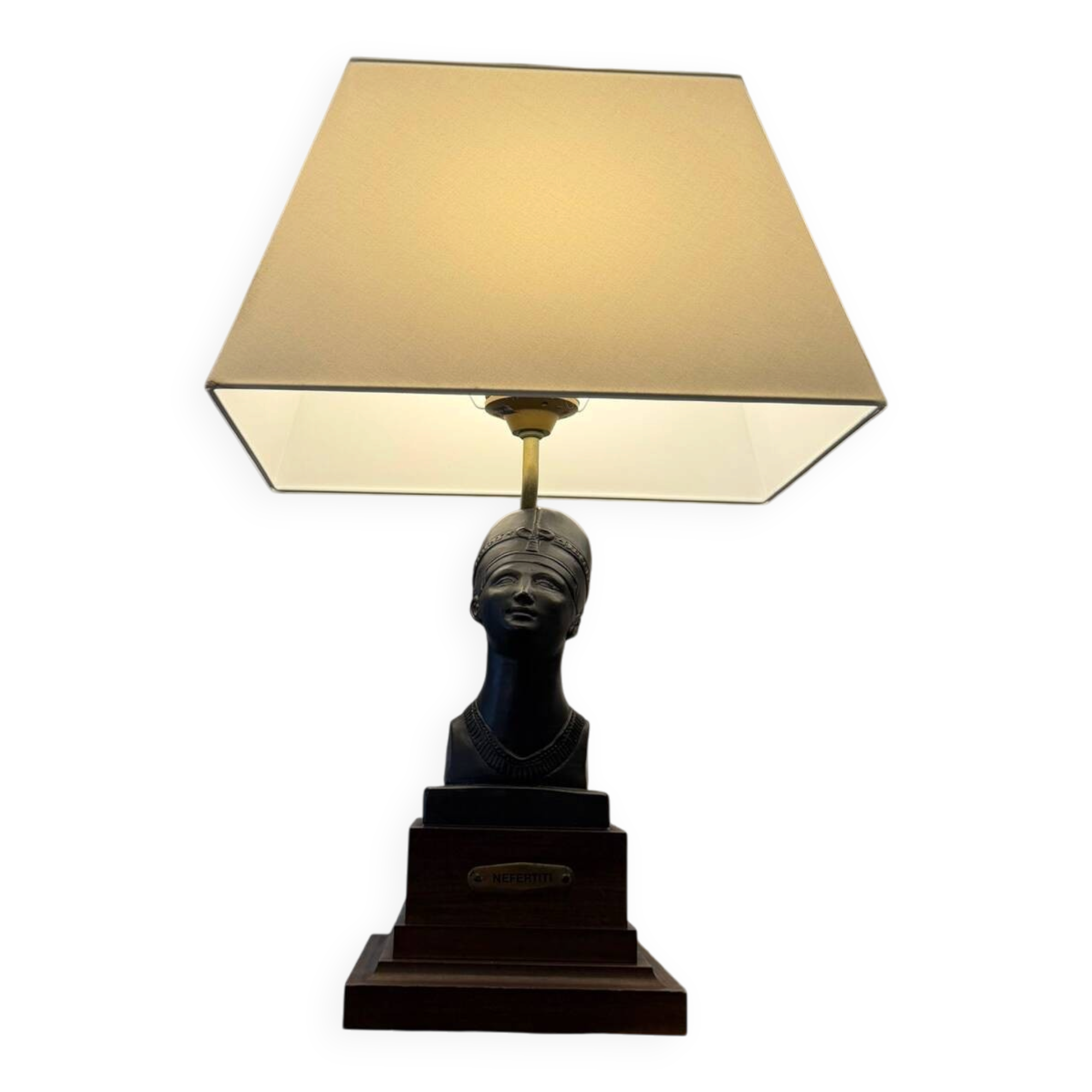 Vintage Egyptian-Inspired Table Lamp – Bust of Queen Nefertiti