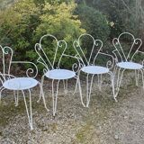 Suite of 4 garden chairs