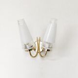 Pair wall lamp neo classic double golden 1960
