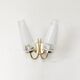 Pair wall lamp neo classic double golden 1960